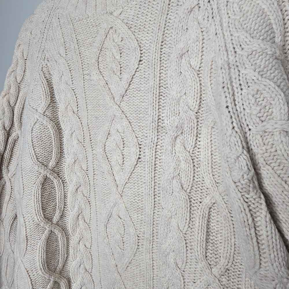Valerie Stevens Sport 100% Lambswool Classic Grannycore Cozy Chunky Sweater L - Picture 7 of 15